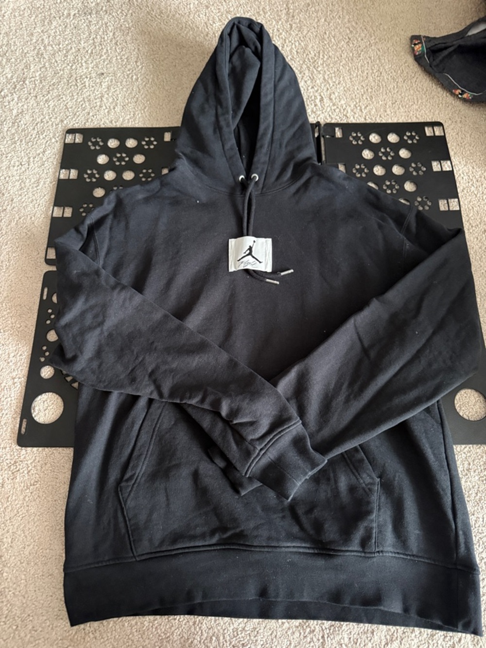 Jordan Black Hoodie with Center Jumpman Patch (L)